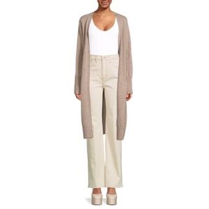 SAKS FIFTH AVENUE Longline 100% Cashmere Duster Cardigan